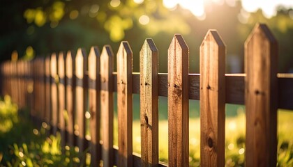 Wooden fence with grass