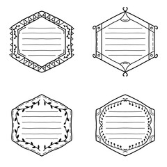 Doodle Hand Drawn Vector Frame Bundle