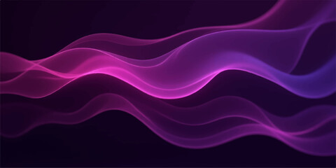 Abstract flowing purple and blue waves with a smooth satin texture