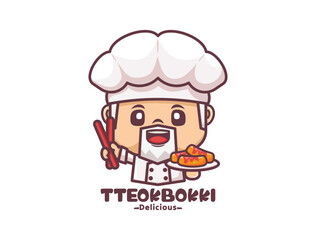 tteokbokki chef mascot for culinary