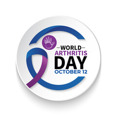 World Arthritis Day is observed globally to raise awareness about arthritis, joint pain, mobility challenges with text inscription October 12. A concept for healthcare and medicine banner design. eps.