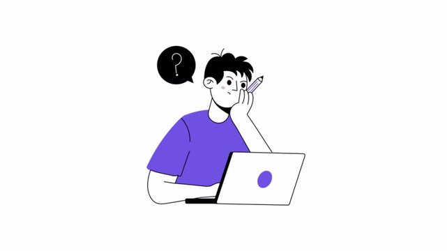 Designer Thinker 2D Flat Animation Mp4 
