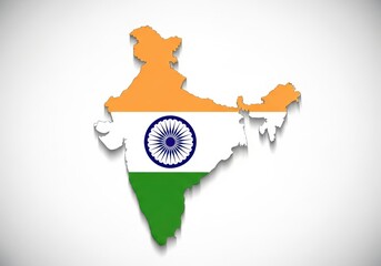 Map of india adorned with the vibrant colors of the indian national flag