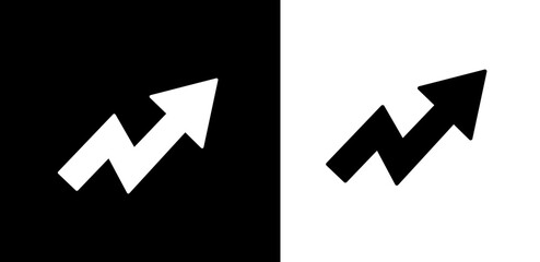 Arrow Upward Zigzag Navigating Growth and Progress in black and white background