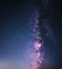 Beautiful bright Milky Way galaxy on the sttary sky.  Night sky astronomical background. 