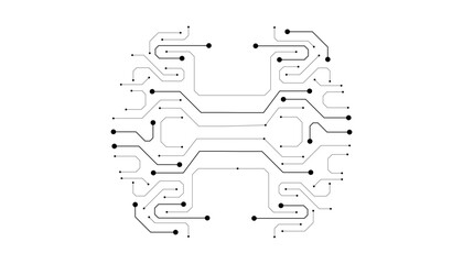 Geometric background and high tech circuit board connection system