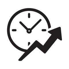 Clock with Arrow Business Growth Symbol