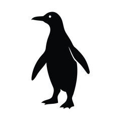 Simple black silhouette of a penguin standing