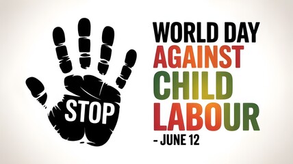 World day against Child Labour (WDACL) is observed every year on June 12, aiming to raise awareness and activism to prevent child Labour. Vector illustration.