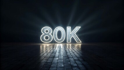 80K Followers Glowing Neon Celebration – Social Media Milestone Achievement