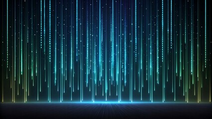 Abstract Falling Digital Light Lines – Futuristic Tech Background