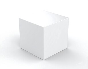 Naklejka premium Blank white cube on white background