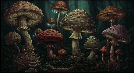 Enchanted Fungi: A Digital Painting