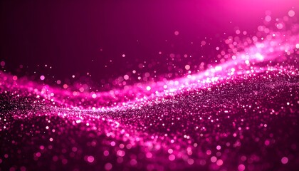 Obraz premium Abstract Pink Particle Wave Background with Glowing Light