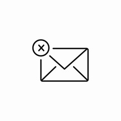 mailbox delete error icon sign vector