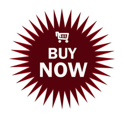 buy now red round label price sticker on white background 