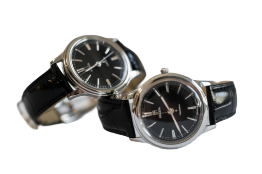 Pair of Wristwatches for Couples Isolated