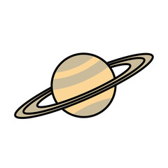 Cartoon Saturn Planet with Rings Illustration