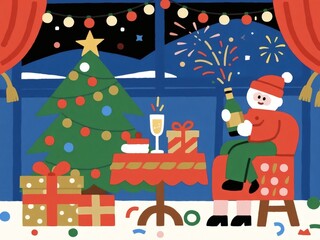 Fototapeta premium Holiday Festive Celebration of Christmas and New Year