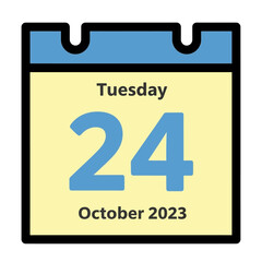 Illustrated Calendar Page Showing Tuesday, October 24, 2023