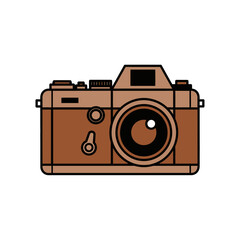 Vintage Brown Retro Camera Illustration