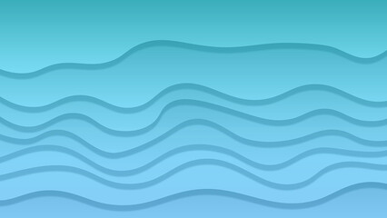 Minimalist background of smooth undulating layers in shades of blue and teal, illustrating a concept of calm currents and fluid dynamics