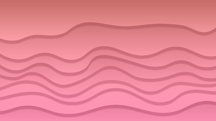 Fluid modern abstract background design with smooth flowing wavy lines in a pink and coral monochrome gradient