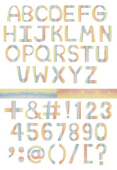 HAND-DRAWN ABC WATERCOLOR (SNOWY YW-ORG-BLUE)