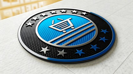 Obraz premium Ecommerce shopping concept icons and illustrations, digital shopping cart logo, mobile payment technology, and colorful shopping bags design for online retail and consumer marketing 