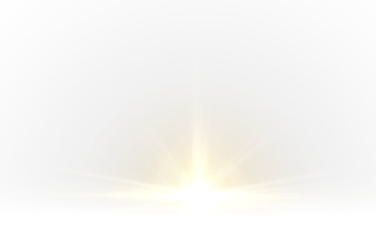 Golden light flare PNG, radiant burst with sparkling shine. Luxury glowing star effect creates futuristic elegance. Lens flare highlights party style. PNG sparkling elements for festive celebration vi