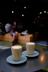 two cups of coffee on the table