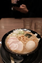 Ramen bowl with noodles and egg