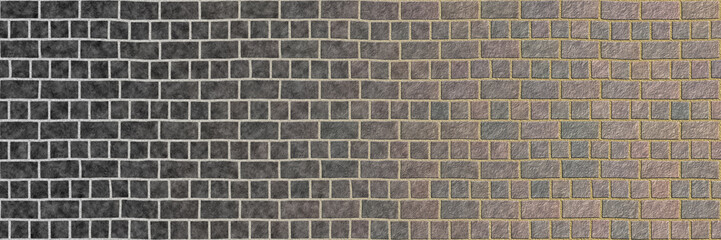 Brick background. Panoramic view. Monochrome particles abstract for wallpaper or background copy mask for photo editor.