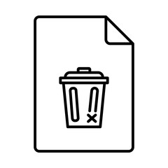 Document with trash can icon indicating deletion
