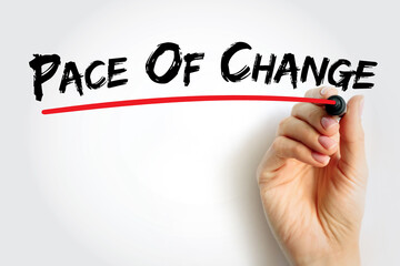 Pace Of Change text quote, concept background