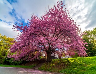 Obraz premium Blossoming Cherry Tree in Spring
