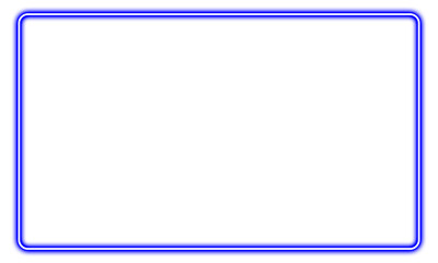 Dark Blue Neon Glowing Rounded Rectangle Frame on White Background