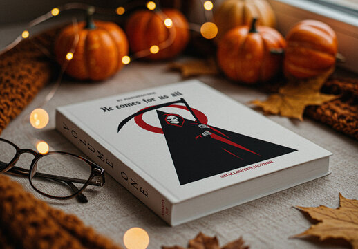Halloween Themed Hard Cover Book Mockup