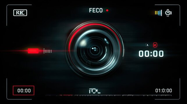 Futuristic camera viewfinder interface