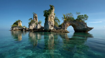 Obraz premium Island rock formations in clear water