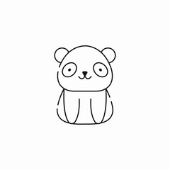 cute panda icon sign vector
