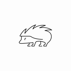 hedgehog spiky animal icon sign vector