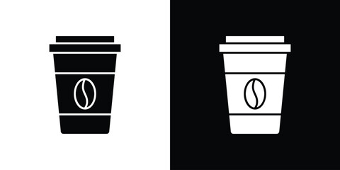coffee cup icon. The black silhouette vector