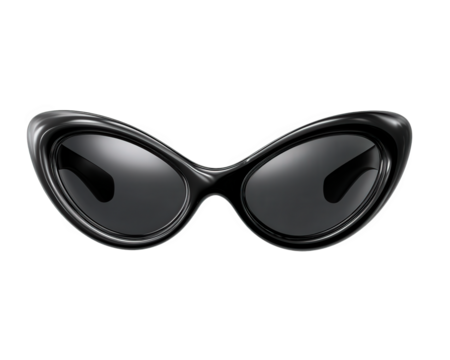 Black cat eye sunglasses glossy frame trendy accessory fashion eyewear modern style reflective lens chic stylish bold statement piece perfect for summer looks