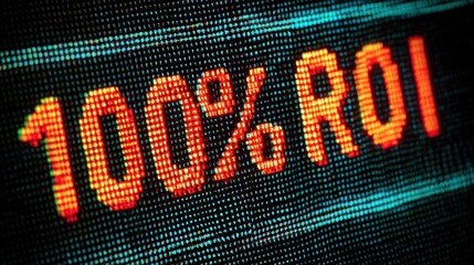 Close-up of digital display showing 100% ROI
