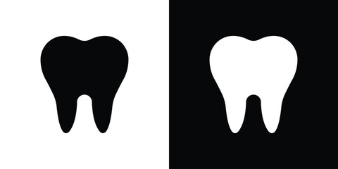 Tooth icon. The black silhouette vector