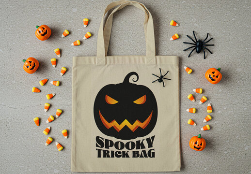 Halloween Tote Bag Mockup