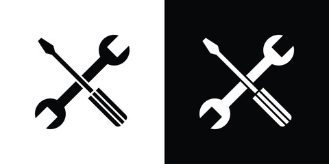 Repair icon. The black silhouette vector