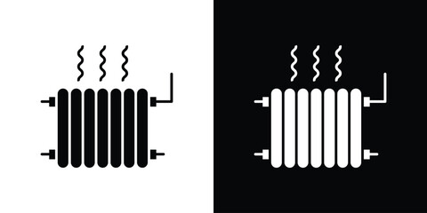 Radiator icon. The black silhouette vector