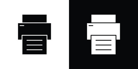Printer icon. The black silhouette vector